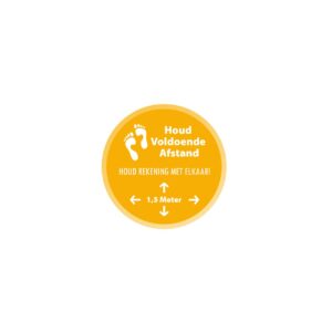 Vloersticker Rond “houd Afstand” 300mm